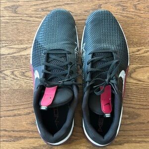 Men's Nike Black and Burgundy Metron Sneakers.